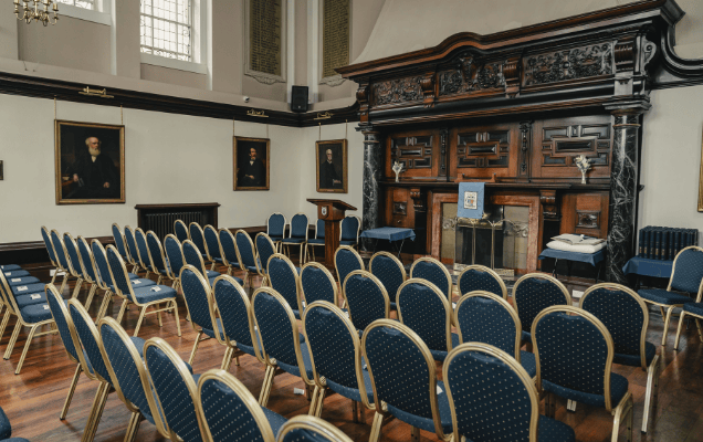 College hall reception set up 